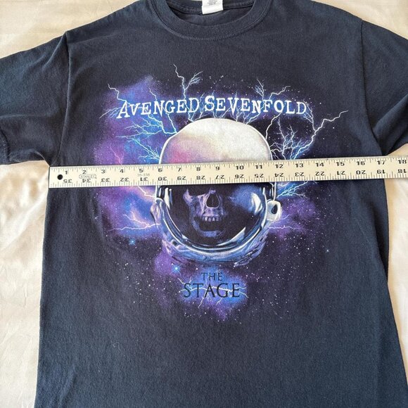 Avenged Sevenfold 2017 "The Stage" Tour Black Band Tee. - Picture 6 of 7